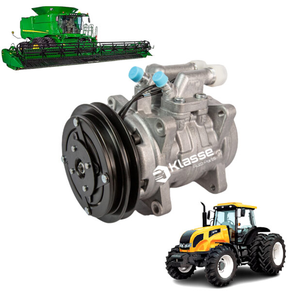 Compressor Ar Condicionado 10P15 Orelha 1A 12v Trator Valtra
